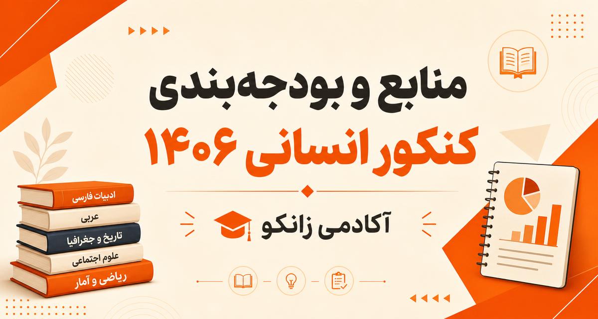 منابع و بودجهبندی کنکور انسانی ۱۴۰۶ — آکادمی زانکو پلاس